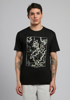 LEE COOPER Capela Siyah Erkek O Yaka T-shirt