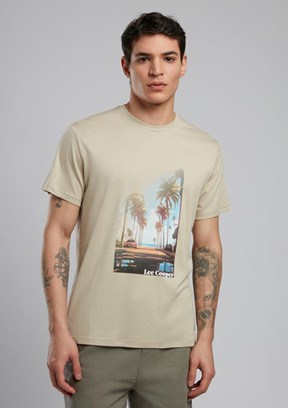LEE COOPER Montay Bej Erkek O Yaka T-shirt
