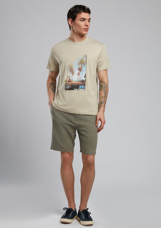 LEE COOPER Montay Bej Erkek O Yaka T-shirt