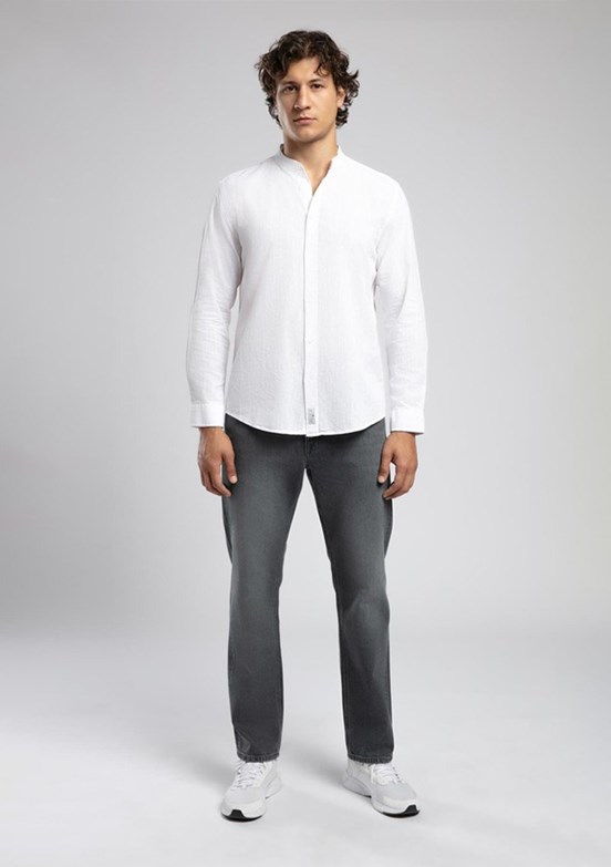 LEE COOPER Julsa Beyaz Erkek Uzun Kol Dokuma Gömlek