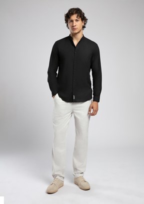 LEE COOPER Julsa Siyah Erkek Uzun Kol Dokuma Gömlek