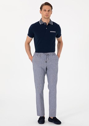 PİERRE CARDİN Mavi Erkek Ultra Slim Pantolon