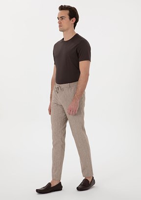 PİERRE CARDİN Kahverengi Erkek Slim Pantolon