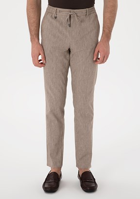 PİERRE CARDİN Kahverengi Erkek Slim Pantolon