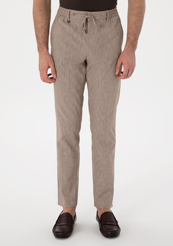 PİERRE CARDİN Kahverengi Erkek Slim Pantolon