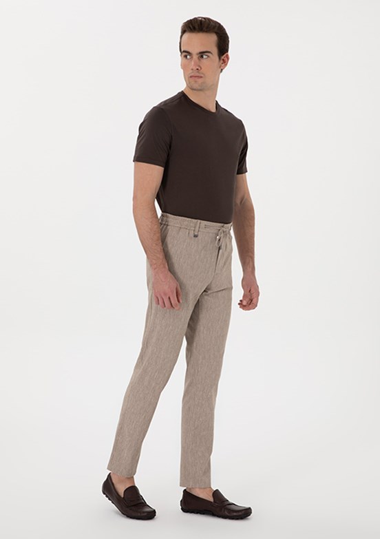 PİERRE CARDİN Kahverengi Erkek Slim Pantolon