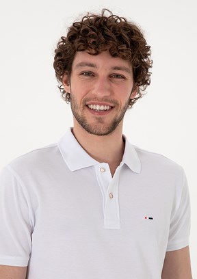 US POLO ASSN Beyaz Erkek Slim T-Shirt