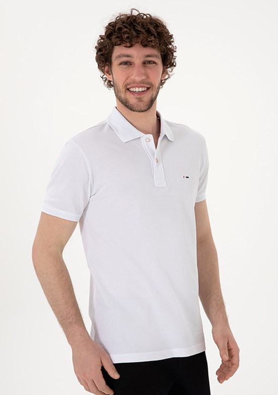 US POLO ASSN Beyaz Erkek Slim T-Shirt