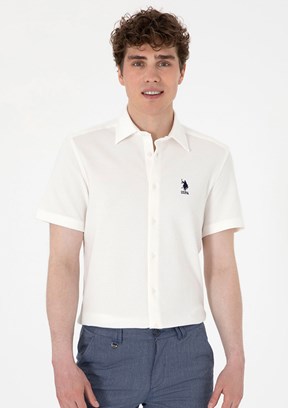 US POLO ASSN Beyaz Erkek Regular Gömlek