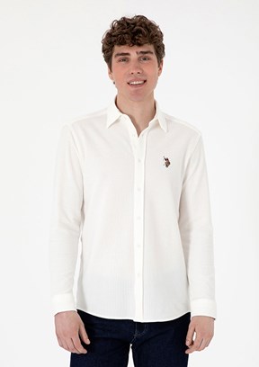 US POLO ASSN Beyaz Erkek Regular Gömlek