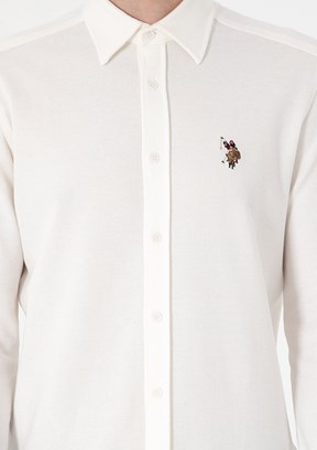 US POLO ASSN Beyaz Erkek Regular Gömlek