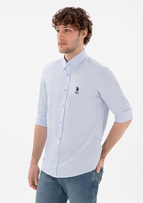 US POLO ASSN Mavi Erkek Uzun Kol Gömlek