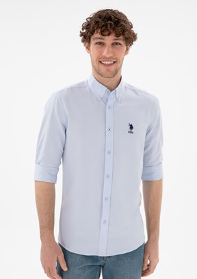 US POLO ASSN Mavi Erkek Uzun Kol Gömlek