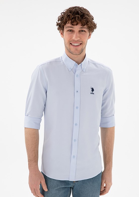 US POLO ASSN Mavi Erkek Uzun Kol Gömlek
