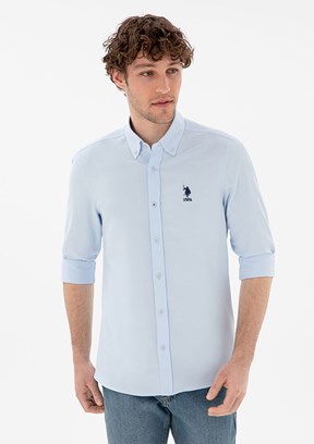 US POLO ASSN Mavi Erkek Uzun Kol Gömlek