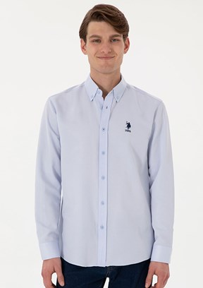 US POLO ASSN Mavi Erkek Uzun Kol Gömlek