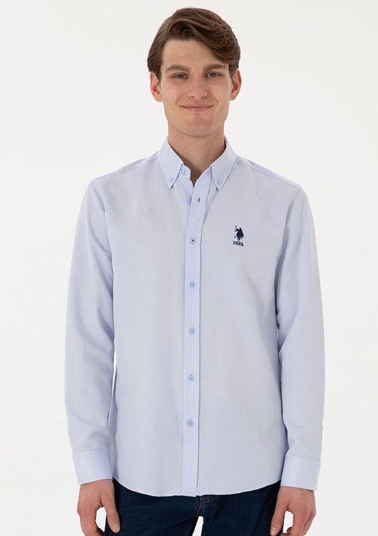 US POLO ASSN Mavi Erkek Uzun Kol Gömlek