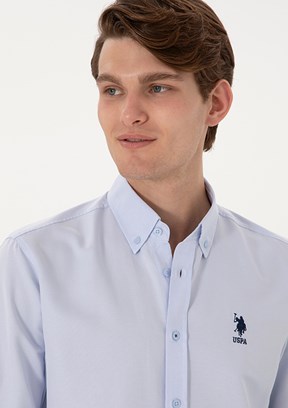 US POLO ASSN Mavi Erkek Uzun Kol Gömlek
