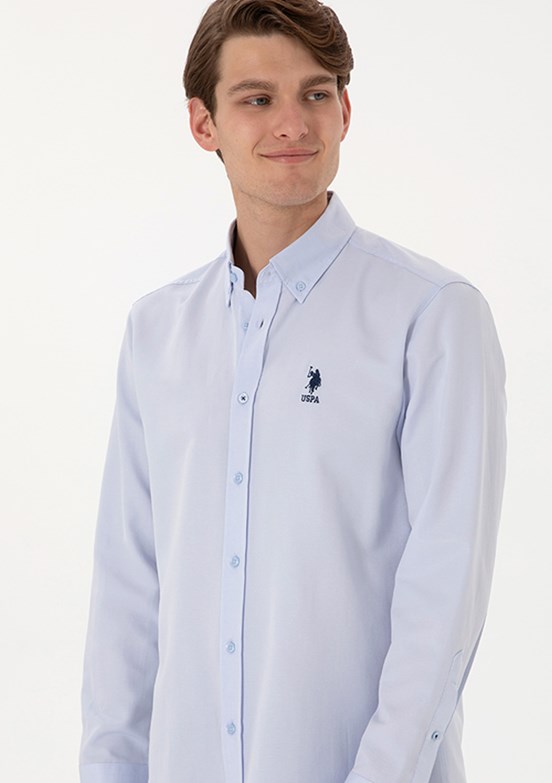 US POLO ASSN Mavi Erkek Uzun Kol Gömlek