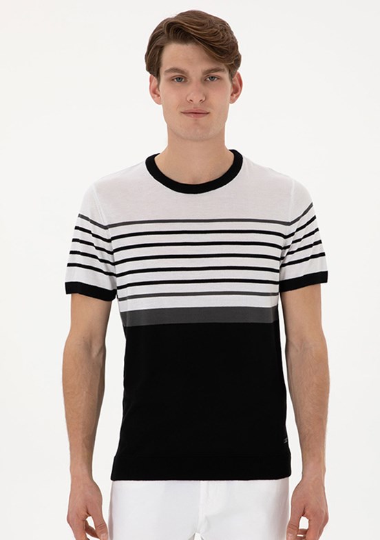 US POLO ASSN Siyah Erkek Slim Kazak