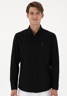 US POLO ASSN Siyah Erkek Uzun Kol Gömlek