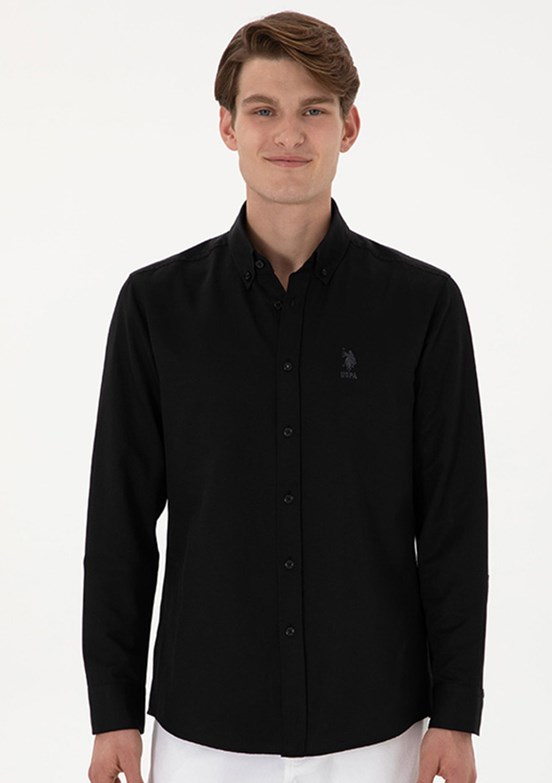 US POLO ASSN Siyah Erkek Uzun Kol Gömlek