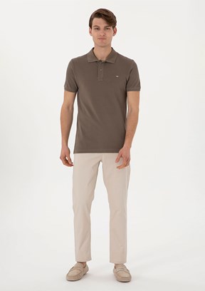 US POLO ASSN Bej Erkek Uzun Kol Gömlek