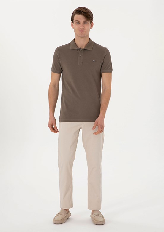 US POLO ASSN Bej Erkek Uzun Kol Gömlek