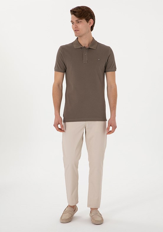 US POLO ASSN Bej Erkek Uzun Kol Gömlek