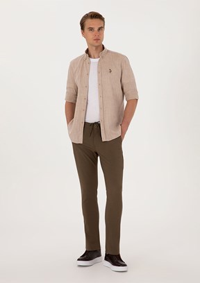 US POLO ASSN Bej Erkek Chino Pantolon