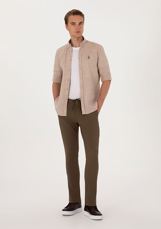 US POLO ASSN Bej Erkek Chino Pantolon