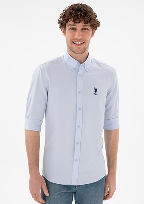 US POLO ASSN Mavi Erkek Uzun Kol Gömlek