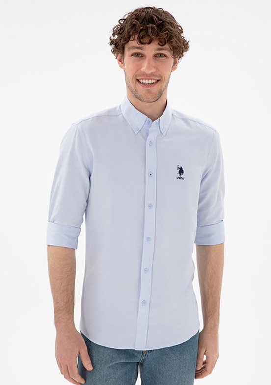 US POLO ASSN Mavi Erkek Uzun Kol Gömlek