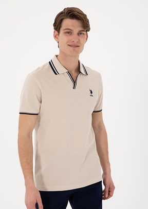 US POLO ASSN Bej Erkek Slim T-Shirt