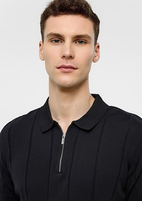 BACKANDBOND Siyah Erkek Triko T-Shirt