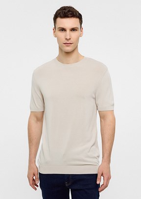 BACKANDBOND Bej Erkek Triko T-Shirt