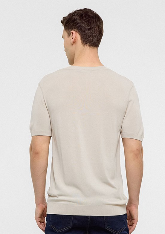 BACKANDBOND Bej Erkek Triko T-Shirt