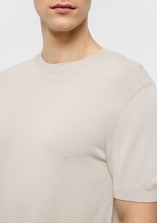 BACKANDBOND Bej Erkek Triko T-Shirt