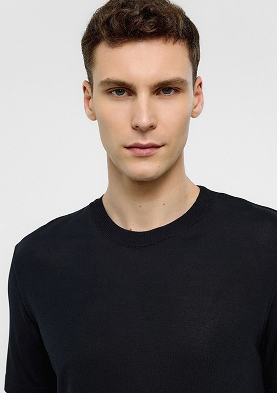 BACKANDBOND Siyah Erkek Triko T-Shirt