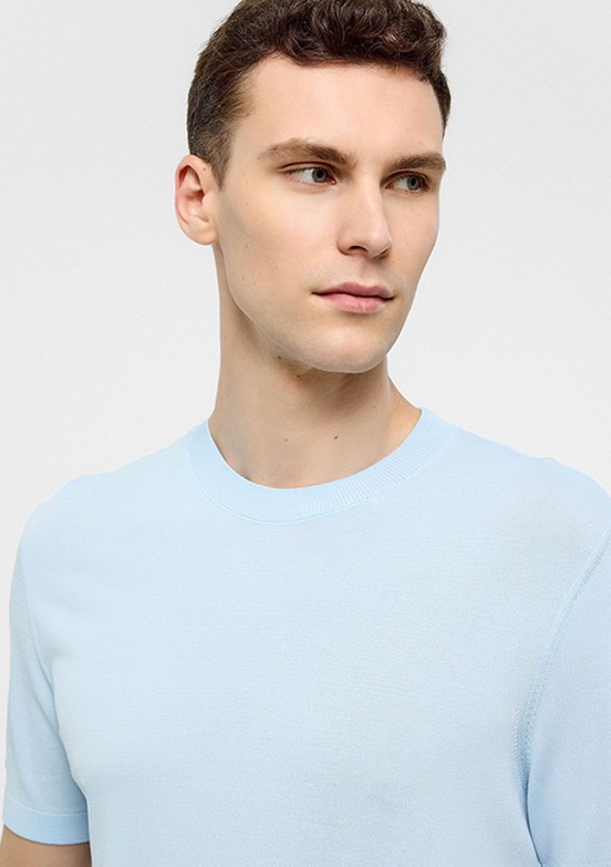 BACKANDBOND Mavi Erkek Triko T-Shirt
