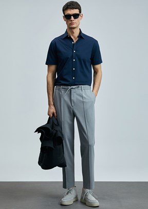 LUFİAN Gri Erkek Chino Pantolon