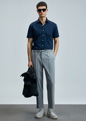 LUFİAN Gri Erkek Chino Pantolon