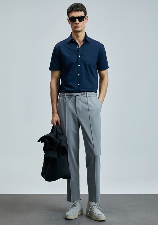 LUFİAN Gri Erkek Chino Pantolon