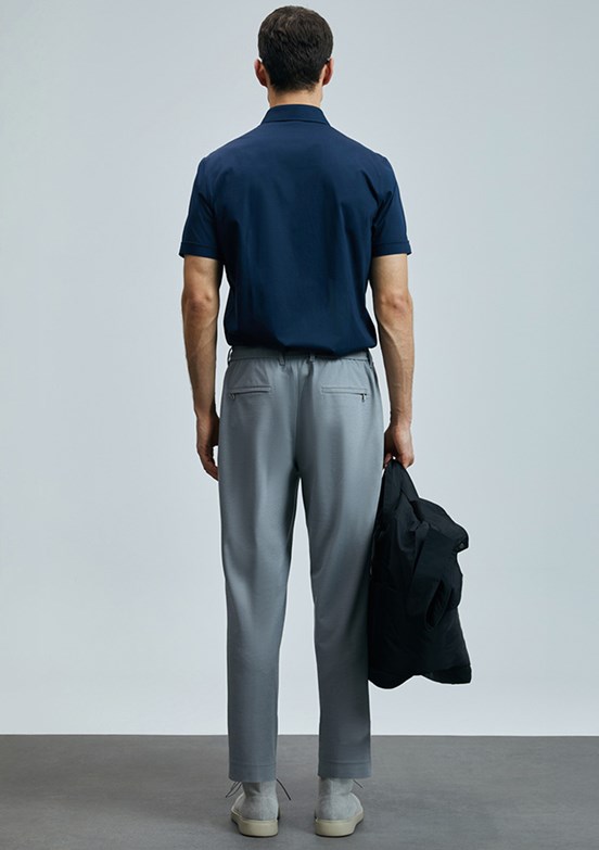 LUFİAN Gri Erkek Chino Pantolon