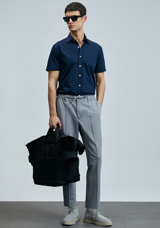 LUFİAN Gri Erkek Chino Pantolon