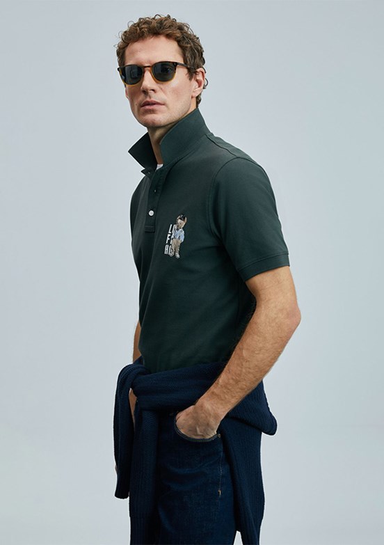 LUFİAN Yeşil Erkek Polo Yaka T-Shirt