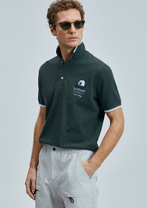 LUFIAN Yeşil Erkek Polo Yaka T-Shirt