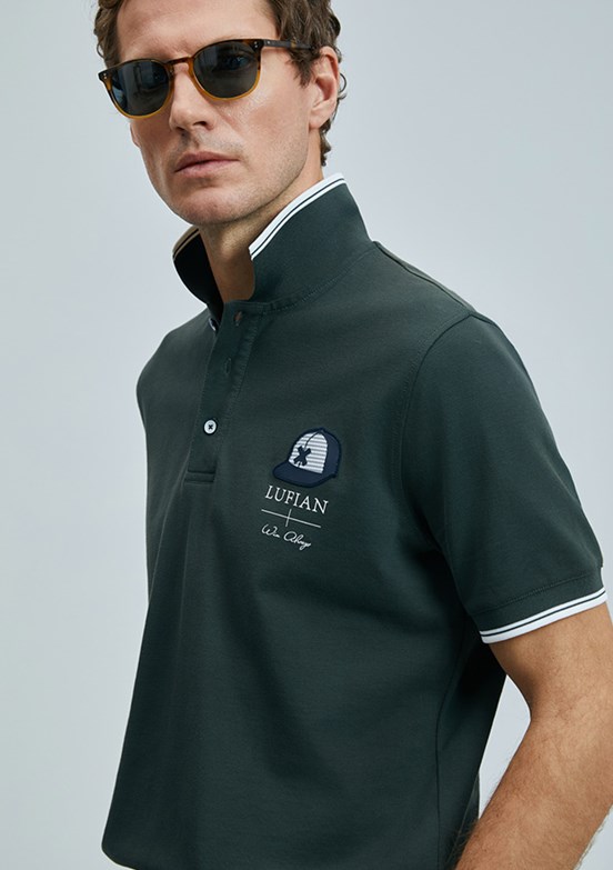LUFIAN Yeşil Erkek Polo Yaka T-Shirt