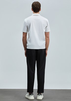 LUFİAN Beyaz Erkek Polo Yaka T-Shirt
