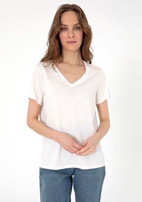 PIERRE CARDIN Beyaz Kadın Regular T-shirt